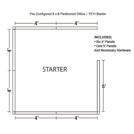 Interion By Global Industrial 96 in D X 72 in H, 96 in W X Fabric Panels / Wood Frame / Steel Connectors, Blue 236624BL